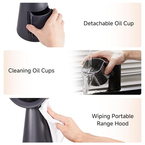 Image of AAOBOSI Portable Range Hood,Desktop Range Hood with Larger Caliber,3 Speed Kitchen Exhaust Fan, Low Noise,Oil Collection Cup,10xAir&Oil Filters,Portable Kitchen Hood for Indoor&Outdoor,RV