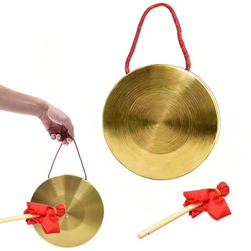 Tyatiyzn Gong ópera cobre, Gong con mazos, Gong chino tradicional, para orquesta, ópera de iglesia, platillos hechos a mano con cuerda de algodón, latón engrosado.