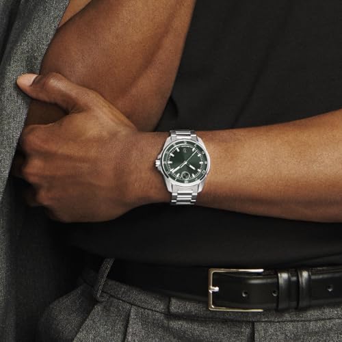 Image of Movado Bold Verso S Men's Watch - Swiss Quartz Movement, 42 mm, Stainless Steel Case, Link Bracelet, Date Display