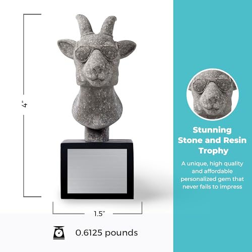 Baudville Prêmio Mini Troféu de Cabra de Pedra Gravada Personalizada - Personalizado