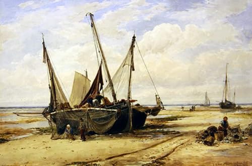Tableau mural vintage de la plage à Holywell par Bush Hardy pour décoration de chambre 60x90cm