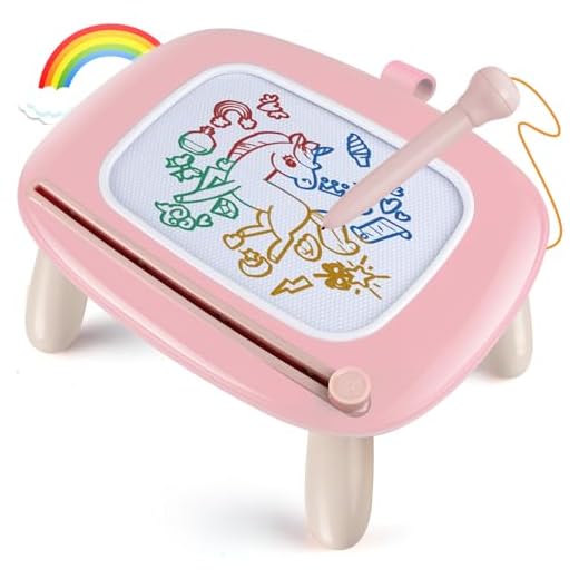 Smasiagon Magnetische Maltafel Zaubertafel für Kinder, Bunte Löschbare Magnettafel Zeichentafel mit Beinen für Kleinkind Spielzeug ab 1 2 3 Jahre Mädchen Geschenk (Hellrosa)