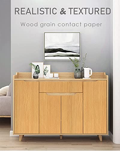 Image of 3D Light Wood Wallpaper PVC Self Adhesive Wooden Wall Paper Cabinets Home Office, Furniture, Door, Wardrobe, Kids Room, Decoration (45 x 500 cm)