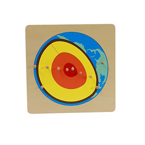 Montessori Earth Interior Panel Puzzle Early Childhood Education Geographical Aids Montessori Materials Earth Core Puzzle by Thoth - Used condition - US$14.01