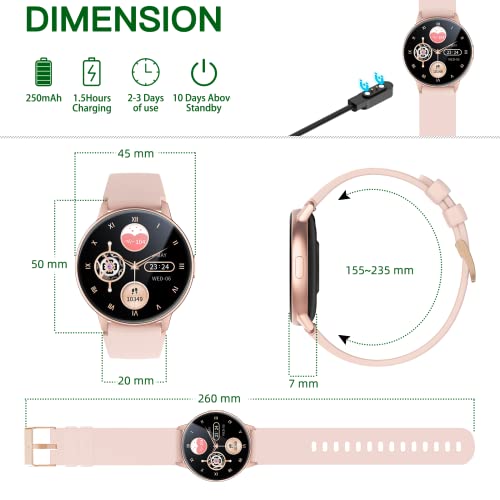 1.3'' Smart Watch Answer/Make Calls, Hd Touchscreen Always-On Display Watches For Women With Ai Control Call/Text, Smartwatch For Android And Ios Phones With Heart Rate, Blood Oxygen, Sleep Monitor. #TOP6