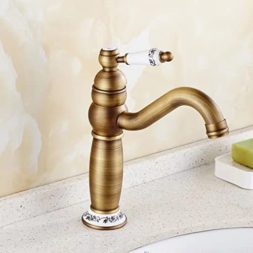 Robinet de vanité de salle de bain eau chaude froide et rétro