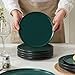Ruxmirae Stoneware Salad Plates Set of 4, 8 Inch Plates for Dessert, Ceramic Plates Sets, Microwave Safe, Dishwasher Safe, Versatile for All Seasons, Matte Green