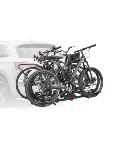 Young 4-Bike Rack Hitch Mount Platform Style Carrier for Cars Trucks SUVs Minivans with 2' Hitch Receiver, 4 Bikes X 40 lbs (160 lbs Total) Load Capacity for 2' Receiver
