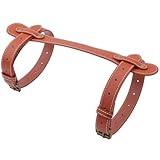 CALFOVERA Portable PU Leather Handle Belt Rug Carrier Leather Picnic Blanket Carry Strap Brown Outdoor Motorcycle Bedroll Adjustable Yoga Mat Strap Holder for Carpet Home Camping Travel Beaches