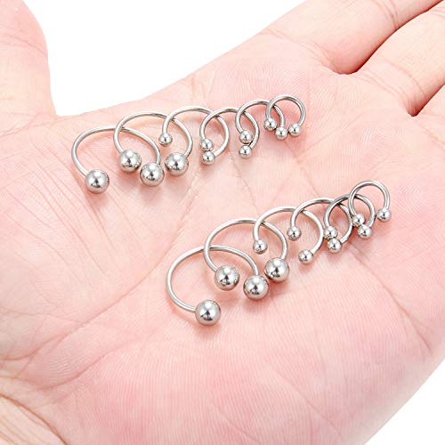 Ruifan 16G Surgical Steel CBR Nose Septum Horseshoe Earring Eyebrow Tongue Lip Nipple Helix Tragus Piercing Ring 6-16mm3