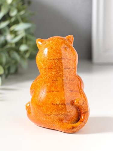Image of AUGEN Polyresin Kitten Heart Statue Showpiece for Home Decor Decoration and Gifting (1767F5, 12cm)