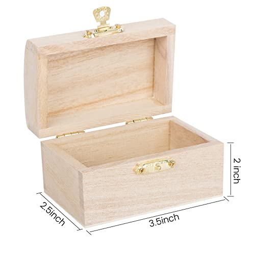 Juntos 12 Packs Unfinished Wooden Box With 10Pcs Paintbrushes, Wood Box With Hinged Lid Natural Pine Wooden Craft Boxes Diy Wooden Storage Box For Keepsake Boxes, Jewelry Box（3.54 X 2.17 X 1.97 Inch） (Db-01) #TOP5