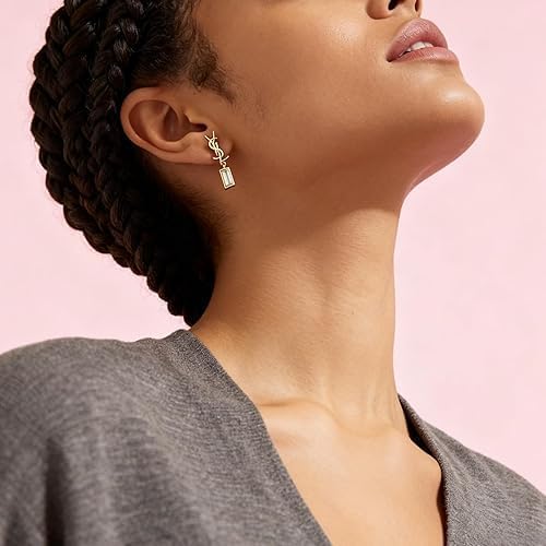 Women's Minimalist Letter Crystal Stud Earrings | 18K Gold Plated Hypoallergenic Everyday Jewelry | Personalized Birthday Gift for Girlfriend & Best Friend - Image 6