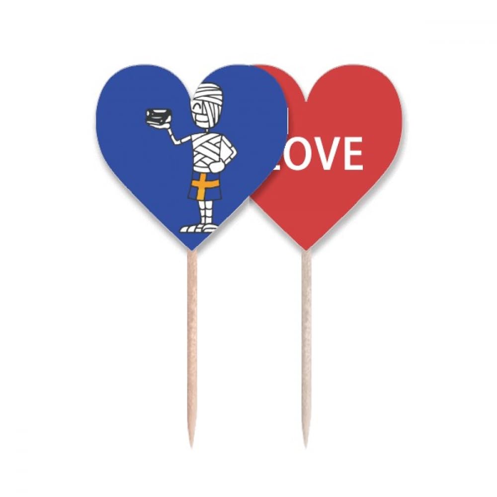 Cure-dents drapeau football suédois Love Heart pique apéritif dînatoire et buffet