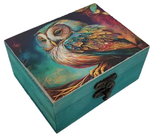 Owl Trinket Box Small Jewelry Keepsake Box | Earrings Necklace Storage Box for Girls Women | Owl lovers Gift Idea Valentine's Day, Birthday Christmas, Weddings, Animals Ornaments for Home Décor