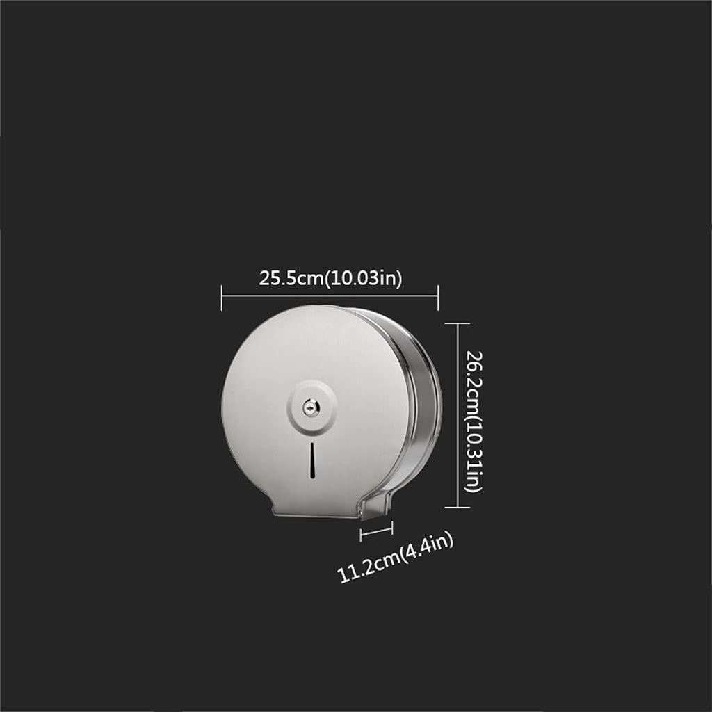 Caja Dispensadora de Pañuelos Dispensador de toallas de papel comercial montado en la pared, dispensador extra grande del papel higiénico, acero inoxidable para uso comercial o doméstico con una llave