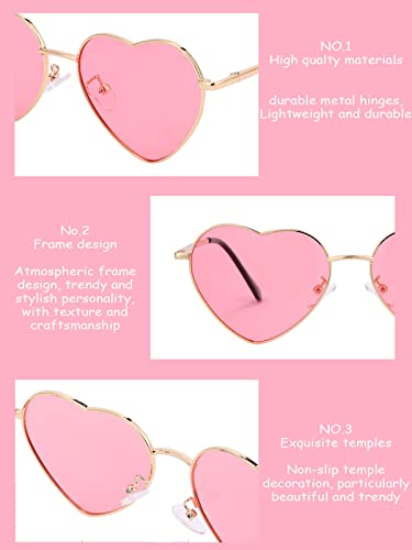 Image of Onrtry Heart Shaped Polarized Sunglasses for Women Vintage Lovely Metal Frame Sun Glasses