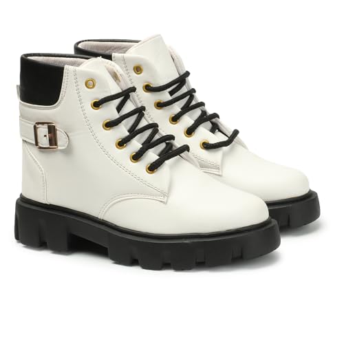 Image of PrasKing Women's Trendy Casual Boot High Ankle Heel for Girls Boot