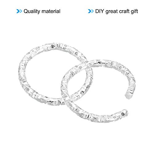 PATIKIL 1.5 x 15mm Wine Glass Charm Ring, 100 Pack Metal Earring Beading Hoop Twisted Open Jump Rings, Silver - Image 4