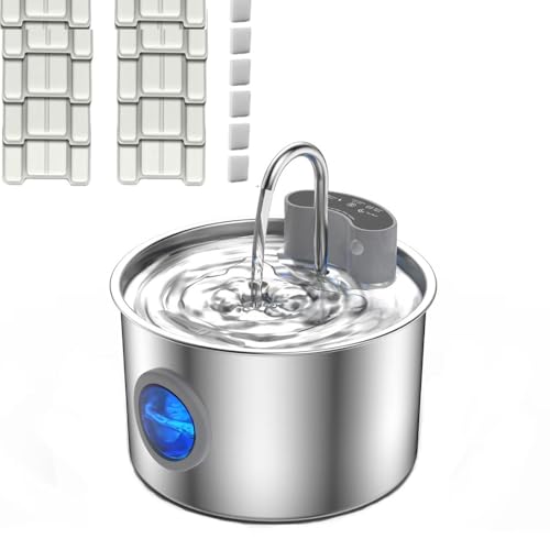 Fuente de agua para gatos y perros de acero inoxidable