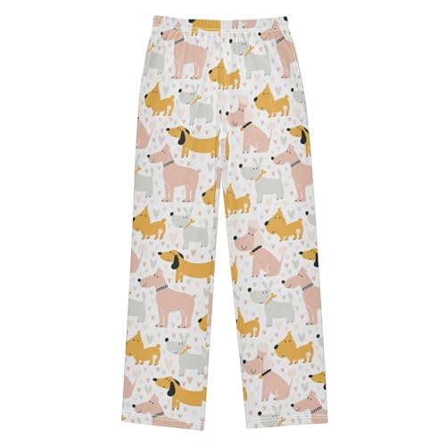 Boys' Pants Cute Dogs Hearts Colorful Long Bottoms Jogger Pants Elastic Waist Trousers with Pockets S-XL