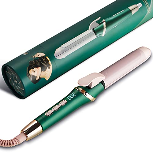 2 in 1 Straightener and Curling Iron 1.25 Inch, Dual Voltage Digital Display Hair Flat Iron-Curling Wands, Ceramic Tourmaline Coating