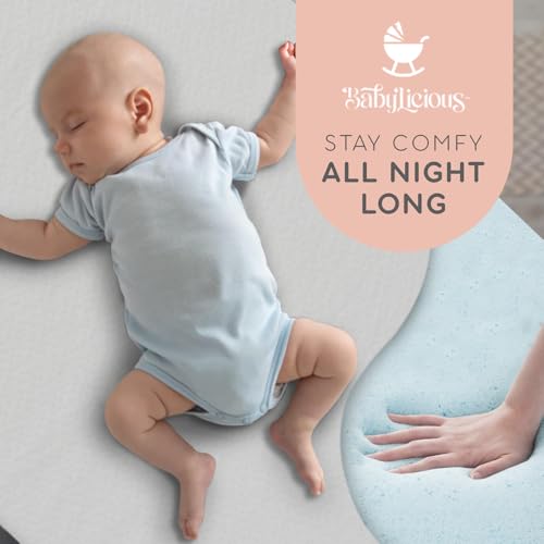 Waterproof Pack N Play Mattress Topper - Twin (38'' x 26'') | Roll Up Style - Breathable Soft Memory Foam - Portable Playard Mattress Topper - Baby Foam Playpen Mattresses - Plain White