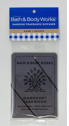 Bath and Body Works Hanging Fragrance Car Diffuser - Pack of 1 (Mahogany Teakwood)