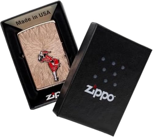 Encendedor Zippo Oil con diseño rosa dorado doble cara miniatura 4