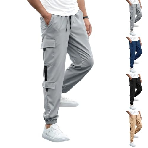 Cargo Pants for Men Relaxed Fit Lightweight Joggers with Pockets Tapered Casual Mencomfy Travel Lounge Chinos Pants