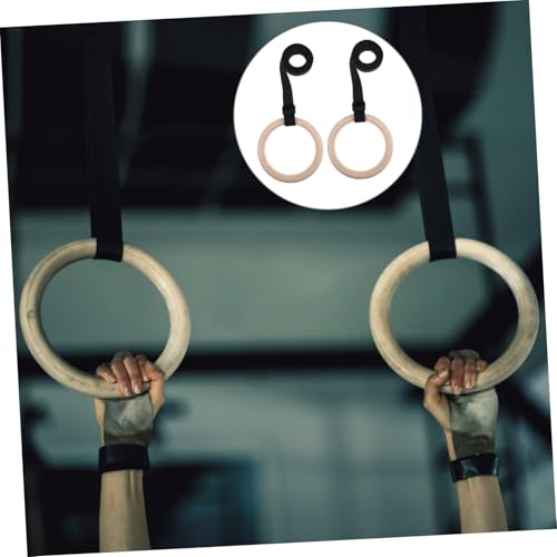 Anillas de gimnasia de madera para ejercicio en casa miniatura 6