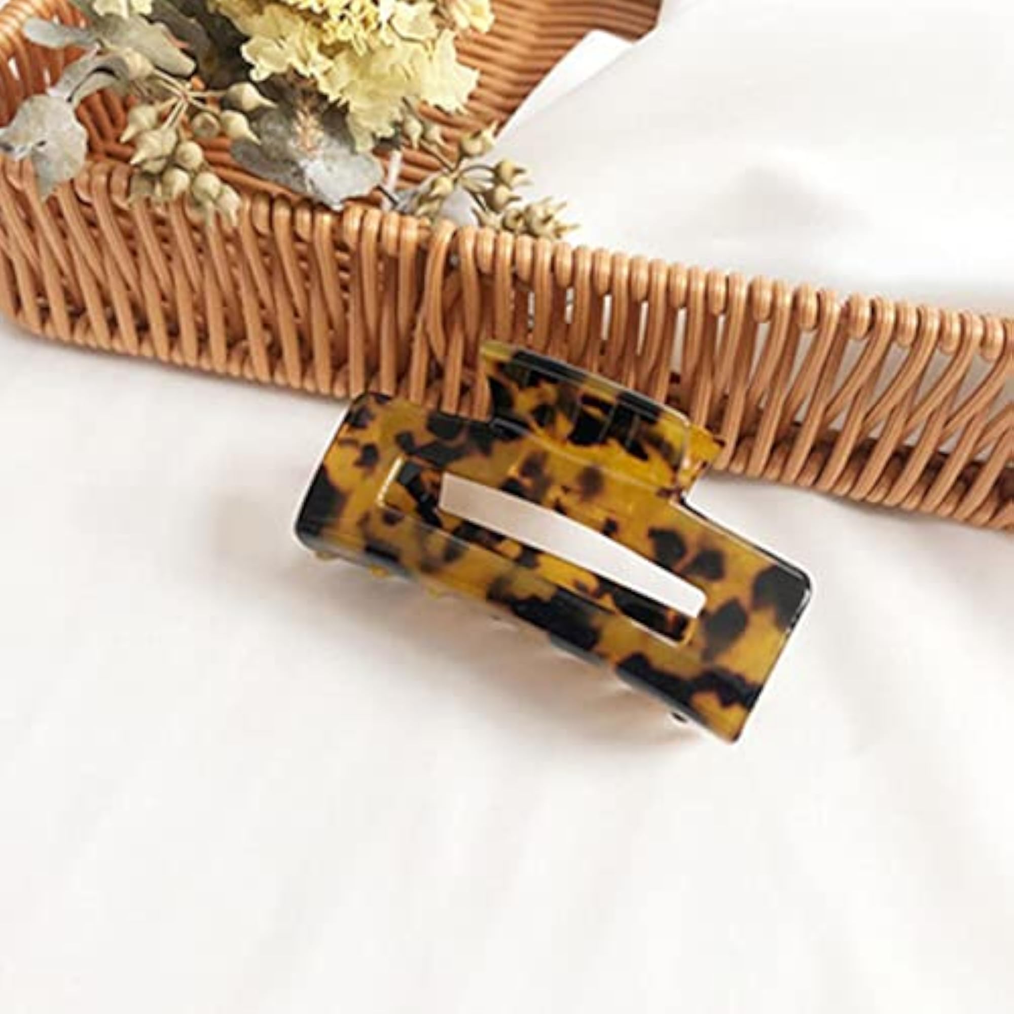 Half Claw Hair Clip in Dark Leopard Acrylic, Women's Hair Accessory
