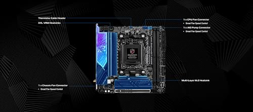 Image of ASRock AMD B850i Lightning WiFi 6E Socket AM5 Ryzen 9000 /8000 /7000 Series DDR5 8200+ (OC) MHz 128GB Mini ITX Motherboard M.2 SATA3 6.0 Gb /s PCIe 5.0 B850 BIOS Flashback