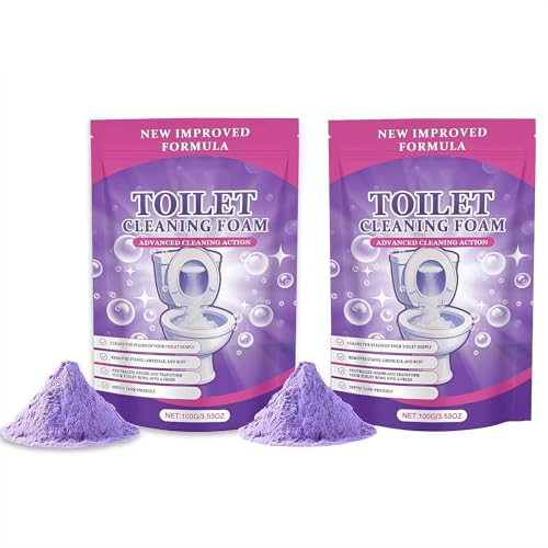 Limpiador de inodoro, polvo de limpieza de inodoro, potente removedor de manchas con percarbonato de sodio y bicarbonato de sodio, aroma fresco, polvo milagroso autoactivable para limpieza profunda