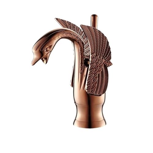 Robinet cygne doré en laiton pour évier de salle de bain luxe