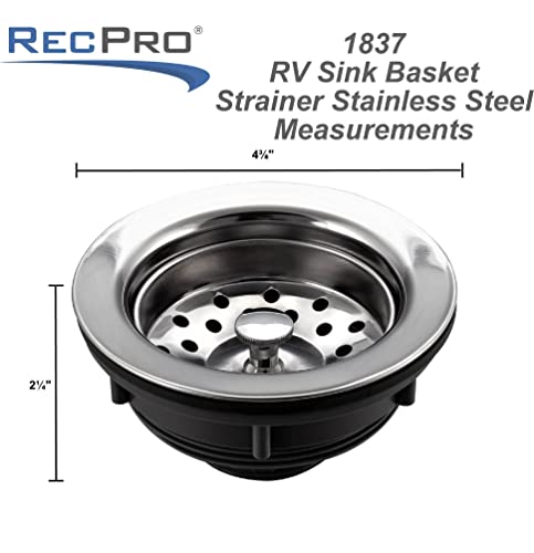 Colador para fregadero RV de acero inoxidable 3 1/2" miniatura 3