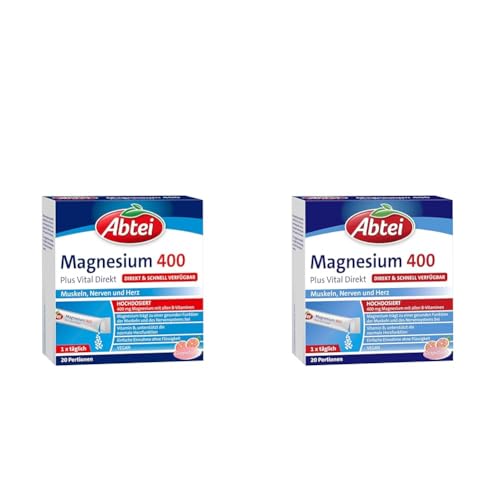 Abtei Magnesium 400 + Vitamin B Komplex, 2er Pack (1x 20 Stück)