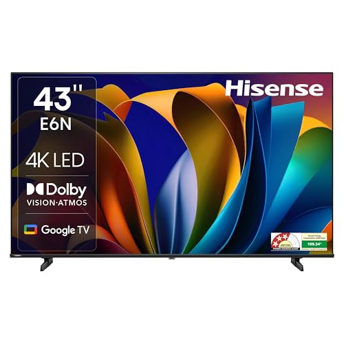 Hisense 108 cm (43 inches) E6N Series 4K Ultra HD Smart LED Googl...