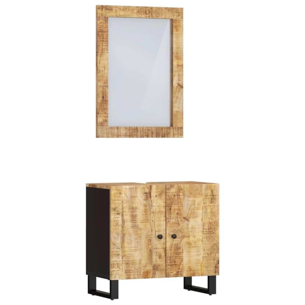 vidaXL Conjunto de Muebles de baño 2 Piezas Madera Maciza de Mango