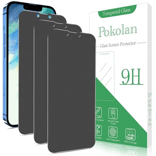 Pokolan 3 Pack Matte Privacy Screen Protector for iPhone 13 Pro Max, 14 Plus, Anti-Glare matt Tempered Glass, Anti Spy