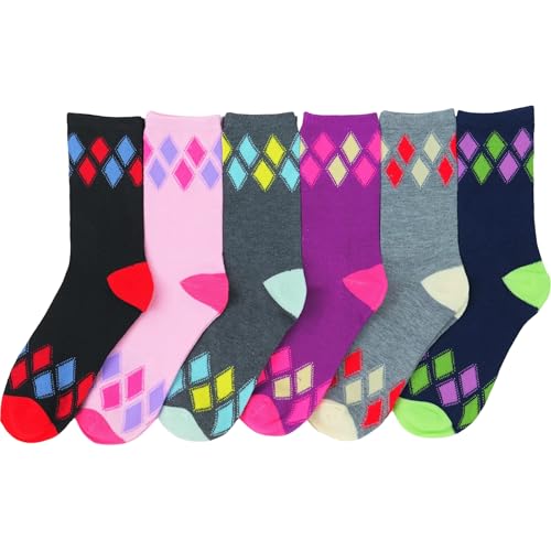 Image of ToBeInStyle Women's Pack of 6 or 12 Fashion Printed Crew Socks
