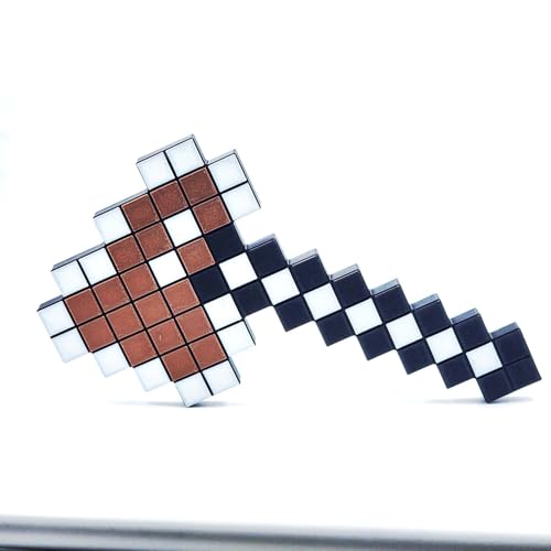 Image of 3D Printed Pixel Axe Toy | Blocky Gaming Prop | Safe Cosplay Accessory for Kids & Fans