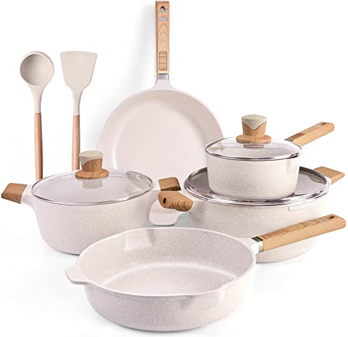 Cookware Set - Large Nonstick Pots And Pans Set Cooking Pot And Pan Set With Lids, Non-Stick Granite Cookware Sets Induction Pans For Cooking Kitchenware Set With Frying Pan, 8 Qt Stockpot, Saucepan #TOP8