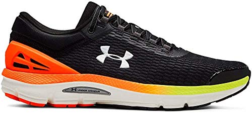 Under Armour Men's Charged Intake 3 Running Shoe, Black (001)/Orange Glitch, 12.5