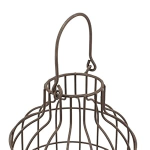 Stonebriar sb 5393c 2pc wire metal cloche set set of 2 brown  urban country home decor