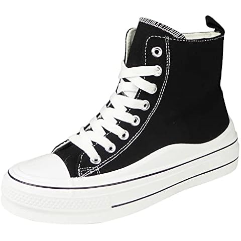 LoudLook Ladies High Top Canvas Trainers Cover