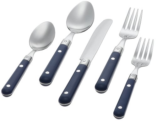 Ginkgo International Le Prix 5-Piece Stainless Steel Flatware Place Setting, Bright Blue, Service For 1 #TOP9