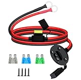 YINGAYOU SAE Steckdose für Seitenwandanschluss 10 AWG 30A SAE Anschlusskabel mit Inline Sicherung O Ring 8 mm Solarstromsteckdose für Seitenwand zum Laden von Motorrädern (10AWG, 1 m)