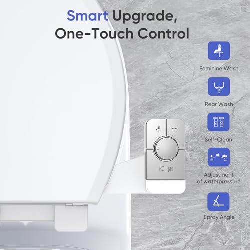 Image of Bidet Attachment for Toilet Seat, Adjustable Angle Dual Nozzle, Self-Cleaning, Non-Electric Bidet Attachment