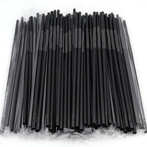 Pitillos flexibles extra largos desechables 600 unidades negro miniatura 1